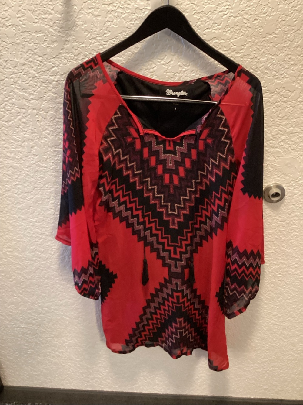Wrangler Red and Black Zigzag Mini Dress